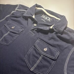 Buckle‎ Black No. 48 Mens Polo Shirt Medium Blue Short Sleeve Pockets